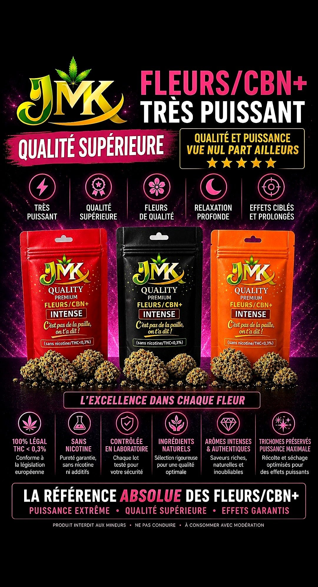 Fleurs CBN+ Intense - JMK Quality